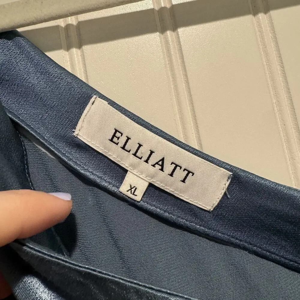 Elliatt Saronic One Shoulder Mini Dress Blue Satin Size XL - Picture 6 of 9